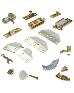 JOHNSON HARDWARE 100FD 2-PANEL PART SET, ZINC/WHITE