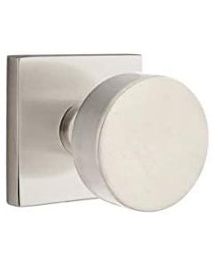 EMTEK ROUND KNOB WITH SQUARE ROSETTE PRIVACY RH SATIN NICKEL (US15) 5210
