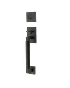 EMTEK HERCULES SMOOTH SECTIONAL SINGLE CYLINDER KEYD 4214 FLAT BLACK US19