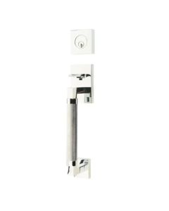 EMTEK HERCULES KNURLED SECTIONAL SINGLE CYLINDER KEYD 4217 POLISHED CHROME