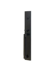 EMTEK HERCULES KNURLED FULL LENGTH SINGLE CYLINDER KEYD 4219 FLAT BLACK US19