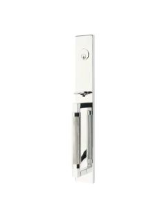 EMTEK HERCULES KNURLED FULL LENGTH SINGLE CYLINDER KEYD 4219 POLISHED CHROME US26