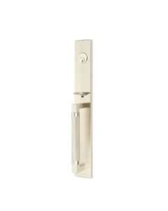 EMTEK HERCULES KNURLED FULL LENGTH SINGLE CYLINDER KEYD 4219 SATIN NICKEL US15