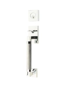 EMTEK HERCULES KNURLED SECTIONAL DOUBLE CYLINDER KEYD 4227 POLISHED CHROME US26