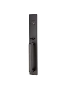 EMTEK LAUSANNE SINGLE CYLINDER KEYD 4819 FLAT BLACK US19