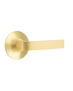 EMTEK BRESLIN LEVER WITH MODERN ROSETTE PASSAGE LH SATIN BRASS (US4) 5107