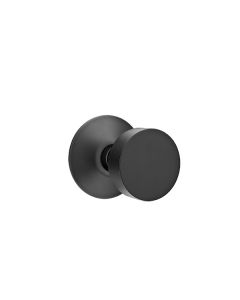EMTEK ROUND KNOB WITH MODERN ROSETTE PRIVACY LH FLAT BLACK (US19) 5207