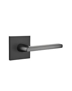 EMTEK HELIOS LEVER WITH SQUARE ROSETTE PRIVACY LH FLAT BLACK (US19) 5210