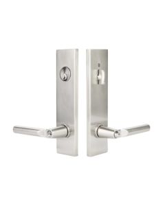 EMTEK MODERN RECTANGULAR TWO-POINT, DOUBLE CYLINDER WITH LUZERN LEVERS 5312 SINGLE CYLINDER SATIN NICKEL US15