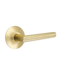 EMTEK STUTTGART LEVER WITH MODERN ROSETTE PRIVACY LH SATIN BRASS (US4) 5207