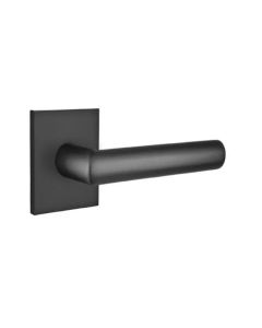 EMTEK STUTTGART LEVER WITH SQUARE ROSETTE PRIVACY RH FLAT BLACK (US19) 5210