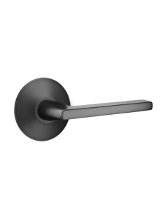 EMTEK HELIOS LEVER WITH MODERN ROSETTE PRIVACY LH FLAT BLACK (US19) 5207