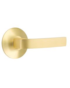 EMTEK BRESLIN LEVER WITH MODERN ROSETTE DUMMY SATIN BRASS (US4) 5057