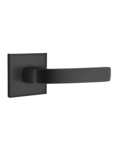 EMTEK BRESLIN LEVER WITH SQUARE ROSETTE PRIVACY RH FLAT BLACK (US19) 5210