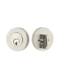 EMTEK MODERN DISC DEADBOLT DOUBLE CYLINDER 8323 SATIN NICKEL US15