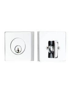 EMTEK SQUARE DEADBOLT DOUBLE CYLINDER 8369 POLISHED CHROME US26