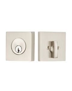 EMTEK SQUARE DEADBOLT DOUBLE CYLINDER 8369 SATIN NICKEL US15