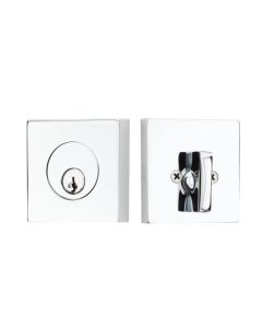 EMTEK SQUARE DEADBOLT SINGLE CYLINDER 8469 POLISHED CHROME US26