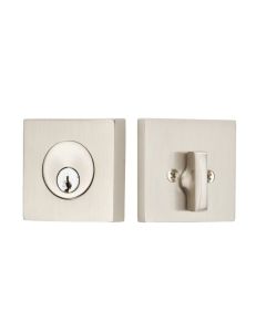 EMTEK SQUARE DEADBOLT SINGLE CYLINDER 8469 SATIN NICKEL US 15