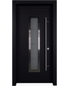 MODERN FRONT STEEL DOOR ARGOS BLACK/WHITE 37 7/16" X 81 11/16" LHI + HARDWARE