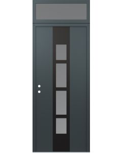 DIAMOND A10 36" X 96" ANTHRACITE/ANTHRACITE FROSTED GLASS PANEL BLACK RHI WITH TRANSOM FROSTED GLASS