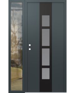 DIAMOND A10 48" X 80" ANTHRACITE/ANTHRACITE FROSTED GLASS PANEL BLACK RHI WITH SIDELITE CLEAR GLASS