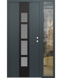 DIAMOND A10 48" X 80" ANTHRACITE/ANTHRACITE FROSTED GLASS PANEL BLACK LHI WITH SIDELITE CLEAR GLASS