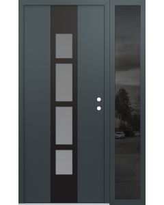 DIAMOND A10 50" X 80" ANTHRACITE/ANTHRACITE FROSTED GLASS PANEL BLACK LHI WITH SIDELITE MIRRORED GLASS