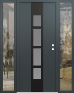 DIAMOND A10 60" X 80" ANTHRACITE/ANTHRACITE FROSTED GLASS PANEL BLACK LHI WITH 2 SIDELITES CLEAR GLASS