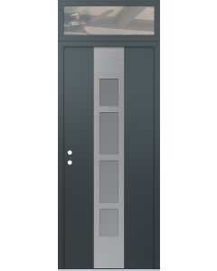 DIAMOND A10 36" X 96" ANTHRACITE/ANTHRACITE FROSTED GLASS PANEL STAINLESS STEEL RHI WITH TRANSOM CLEAR GLASS