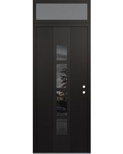 DIAMOND A10 36" X 96" BLACK/BLACK MIRRORED GLASS PANEL BLACK LHI WITH TRANSOM FROSTED GLASS