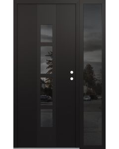DIAMOND A10 50" X 80" BLACK/BLACK MIRRORED GLASS PANEL BLACK LHI WITH SIDELITE MIRRORED GLASS