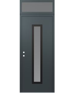 DIAMOND A11 36" X 96" ANTHRACITE/ANTHRACITE FROSTED GLASS PANEL BLACK RHI WITH TRANSOM FROSTED GLASS