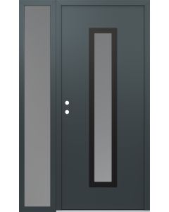 DIAMOND A11 48" X 80" ANTHRACITE/ANTHRACITE FROSTED GLASS PANEL BLACK RHI WITH SIDELITE FROSTED GLASS