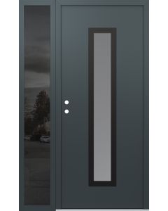 DIAMOND A11 50" X 80" ANTHRACITE/ANTHRACITE FROSTED GLASS PANEL BLACK RHI WITH SIDELITE MIRRORED GLASS