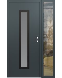 DIAMOND A11 48" X 80" ANTHRACITE/ANTHRACITE FROSTED GLASS PANEL BLACK LHI WITH SIDELITE CLEAR GLASS