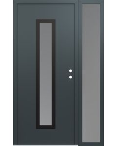DIAMOND A11 48" X 80" ANTHRACITE/ANTHRACITE FROSTED GLASS PANEL BLACK LHI WITH SIDELITE FROSTED GLASS