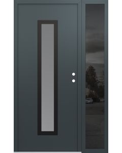 DIAMOND A11 50" X 80" ANTHRACITE/ANTHRACITE FROSTED GLASS PANEL BLACK LHI WITH SIDELITE MIRRORED GLASS