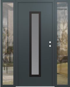DIAMOND A11 68" X 80" ANTHRACITE/ANTHRACITE FROSTED GLASS PANEL BLACK LHI WITH 2 SIDELITES CLEAR GLASS