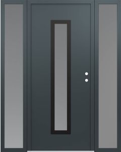 DIAMOND A11 68" X 80" ANTHRACITE/ANTHRACITE FROSTED GLASS PANEL BLACK LHI WITH 2 SIDELITES FROSTED GLASS