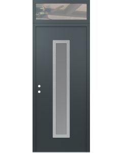DIAMOND A11 36" X 96" ANTHRACITE/ANTHRACITE FROSTED GLASS PANEL STAINLESS STEEL RHI WITH TRANSOM CLEAR GLASS