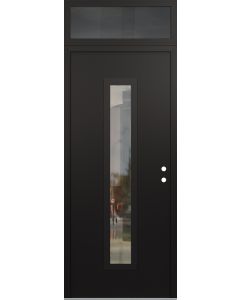 DIAMOND A11 36" X 96" BLACK/BLACK CLEAR GLASS PANEL BLACK LHI WITH TRANSOM MIRRORED GLASS