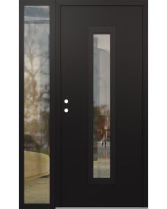DIAMOND A11 50" X 80" BLACK/BLACK CLEAR GLASS PANEL BLACK RHI WITH SIDELITE CLEAR GLASS