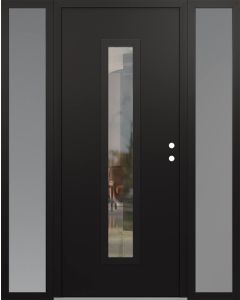 DIAMOND A11 68" X 80" BLACK/BLACK CLEAR GLASS PANEL BLACK LHI WITH 2 SIDELITES FROSTED GLASS