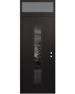 DIAMOND A11 36" X 96" BLACK/BLACK MIRRORED GLASS PANEL BLACK LHI WITH TRANSOM FROSTED GLASS