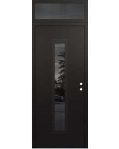 DIAMOND A11 36" X 96" BLACK/BLACK MIRRORED GLASS PANEL BLACK LHI WITH TRANSOM MIRRORED GLASS