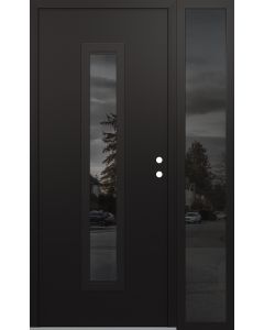 DIAMOND A11 52" X 80" BLACK/BLACK MIRRORED GLASS PANEL BLACK LHI WITH SIDELITE MIRRORED GLASS