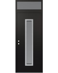 DIAMOND A11 36" X 96" BLACK/WHITE FROSTED GLASS PANEL STAINLESS STEEL RHI WITH TRANSOM FROSTED GLASS
