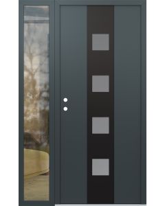 DIAMOND A12 48" X 80" ANTHRACITE/ANTHRACITE FROSTED GLASS PANEL BLACK RHI WITH SIDELITE CLEAR GLASS
