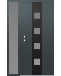 DIAMOND A12 48" X 80" ANTHRACITE/ANTHRACITE FROSTED GLASS PANEL BLACK RHI WITH SIDELITE FROSTED GLASS